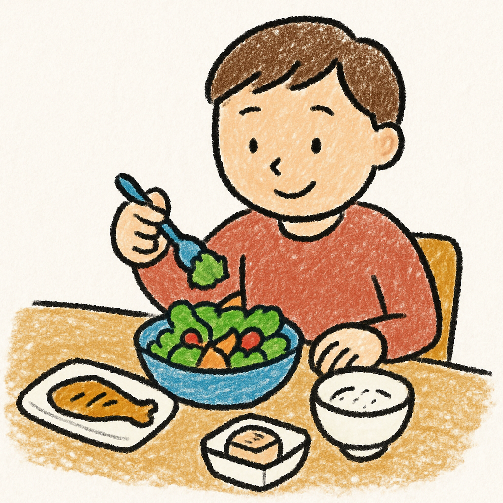 ダイエット 食事 野菜から食べる 効果のイメージ